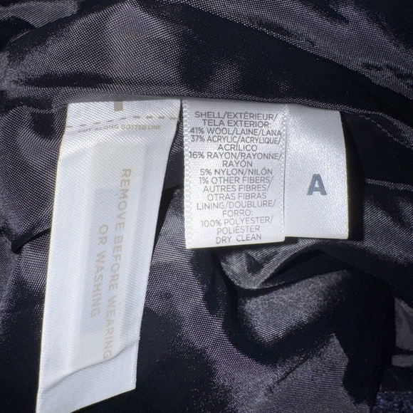 LOFT Dark Blue Textured A-line Mini Skirt with Metallic Gold Threading Size 2 - Picture 3 of 3